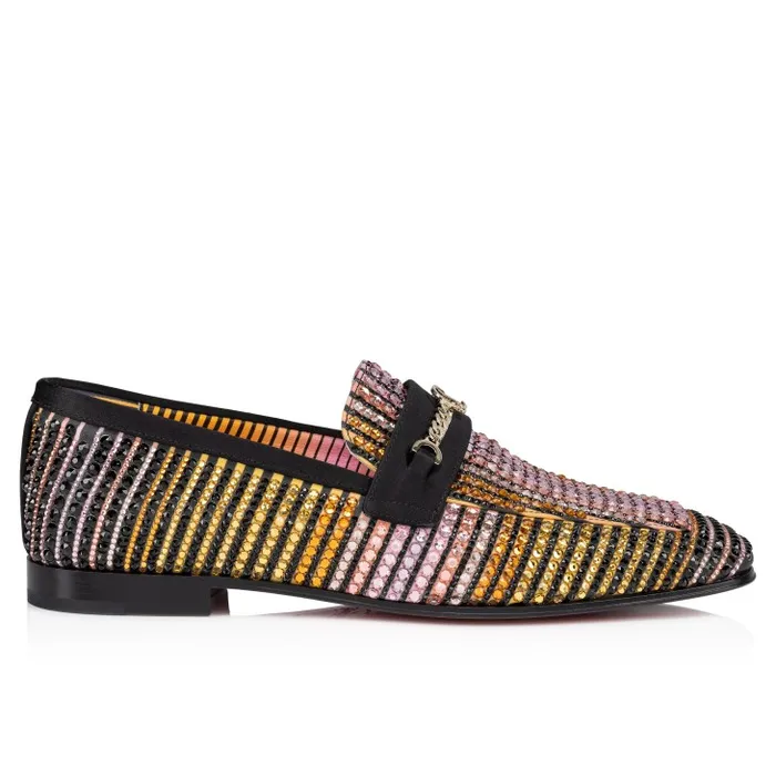 Christian Louboutin Flats and Loafers Women MJ Moc Strass Aftersun Loafers 8211 Aftersun Printed Crepe Satin 8211 Multicolor