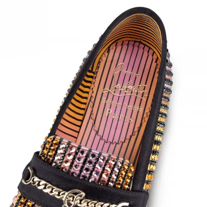 Christian Louboutin Flats and Loafers Women MJ Moc Strass Aftersun Loafers 8211 Aftersun Printed Crepe Satin 8211 Multicolor
