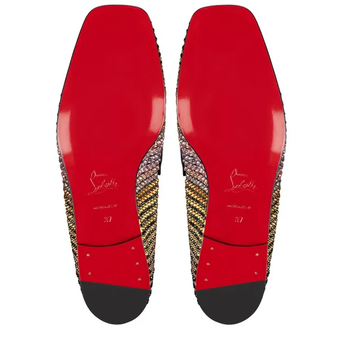 Christian Louboutin Flats and Loafers Women MJ Moc Strass Aftersun Loafers 8211 Aftersun Printed Crepe Satin 8211 Multicolor
