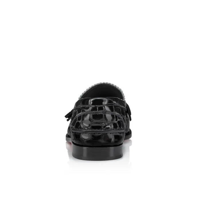 Christian Louboutin Flats and Loafers Women Penny Loafers 8211 Alligator Embossed Calf Leather 8211 White