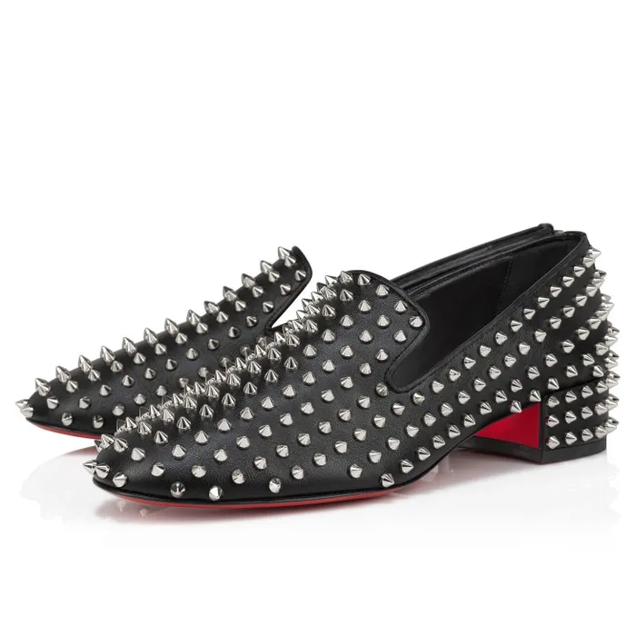 Christian Louboutin Flats and Loafers Women Spikeasy 30 Mm Loafers 8211 Nappa Leather 8211 Black