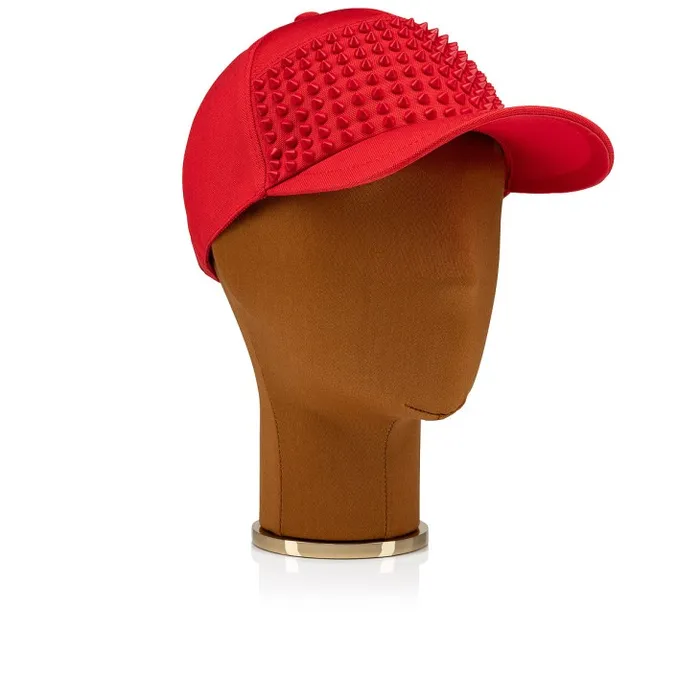Christian Louboutin Hats WomenMen Enky Spikes Baseball Cap 8211 Canva And Spikes 8211 Loubi