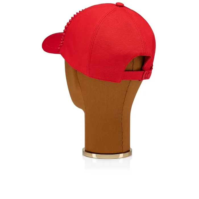 Christian Louboutin Hats WomenMen Enky Spikes Baseball Cap 8211 Canva And Spikes 8211 Loubi