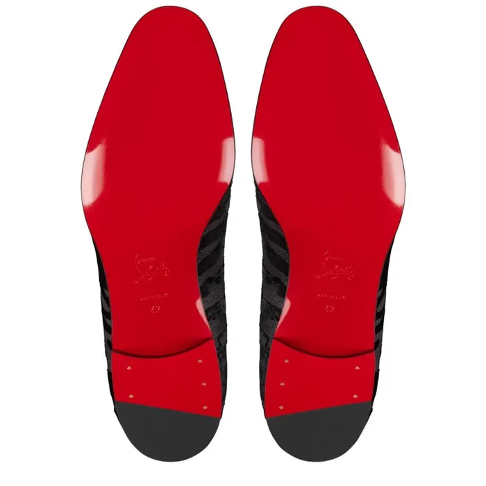 Christian Louboutin Loafers and Moccasins Men Equiswing Loafers 8211 Quagga Velvet 8211 Black