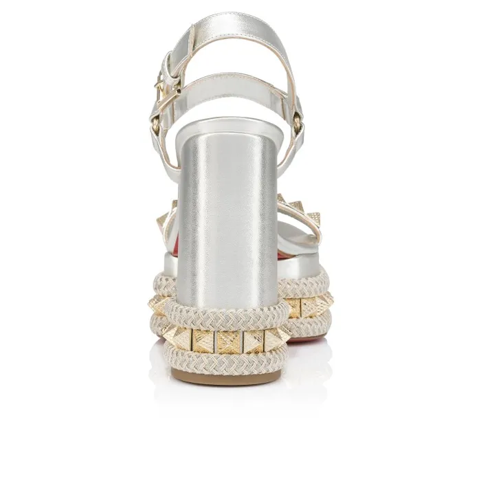 Christian Louboutin Platforms Women Superaclou 130 Mm Sandals 8211 Iridescent Nappa Leather 8211 Sahara