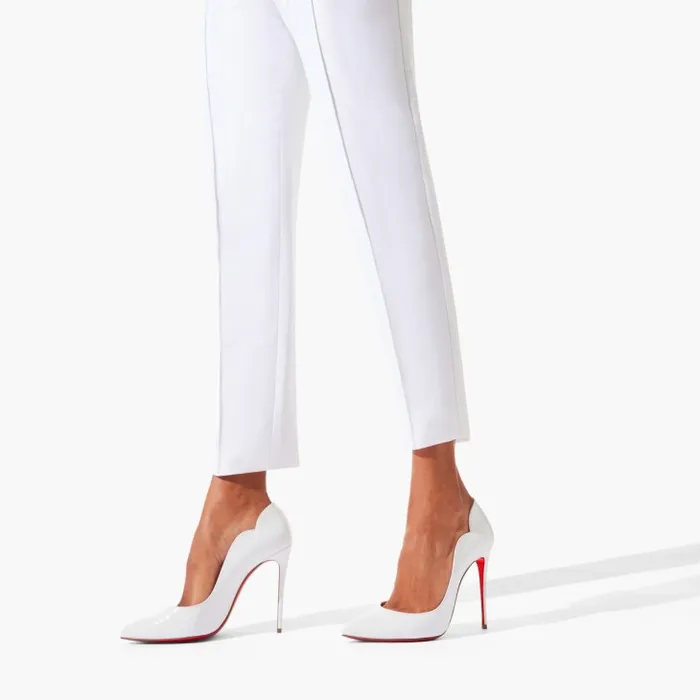 Christian Louboutin Pumps Women Hot Chick 100 Mm Pumps 8211 Patent Calf Leather 8211 Bianco