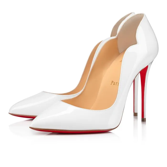 Christian Louboutin Pumps Women Hot Chick 100 Mm Pumps 8211 Patent Calf Leather 8211 Bianco