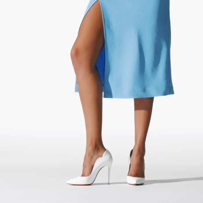 Christian Louboutin Pumps Women Hot Chick 100 Mm Pumps 8211 Patent Calf Leather 8211 Bianco