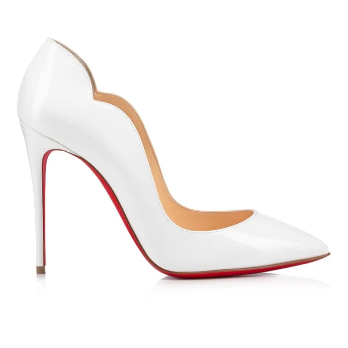 Christian Louboutin Pumps Women Hot Chick 100 Mm Pumps 8211 Patent Calf Leather 8211 Bianco