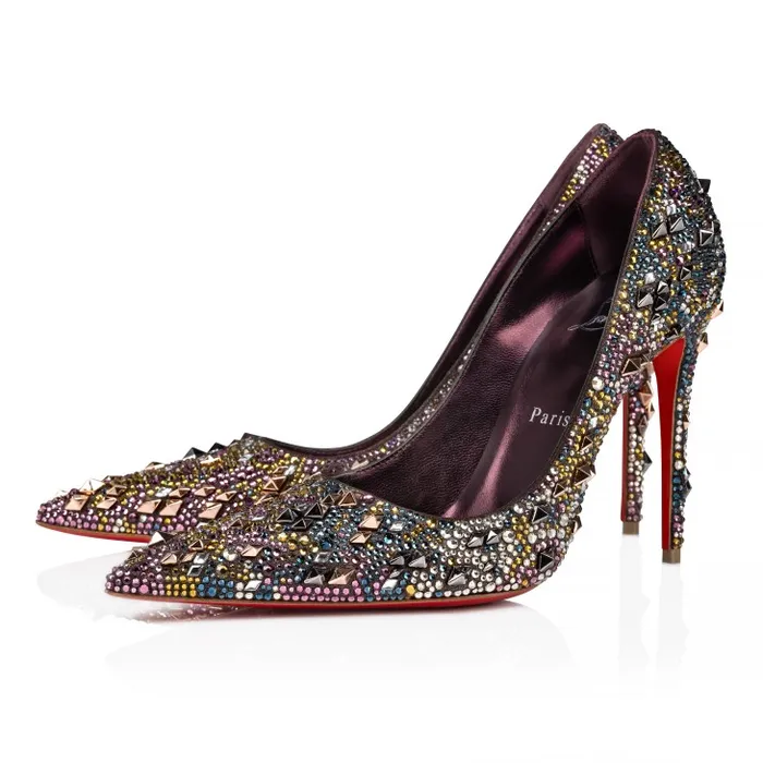 Christian Louboutin Pumps Women Kate Max Strass Eternity 100 Mm Pumps 8211 Metallic Suede And Eternity Strass 8211 Anthracite