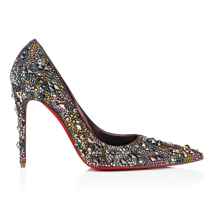Christian Louboutin Pumps Women Kate Max Strass Eternity 100 Mm Pumps 8211 Metallic Suede And Eternity Strass 8211 Anthracite