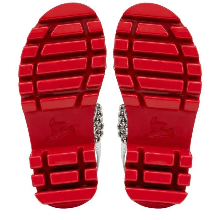 Christian Louboutin Sandals and Slides Women Duniclou Sandals 8211 Specchio Leather 8211 Silver