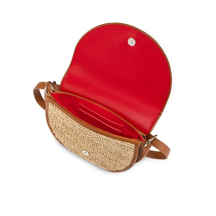 Christian Louboutin Shoulder Bags Women By My Side Crossbody Bag 8211 Raffia And Grained Calf Leather 8211 Natural