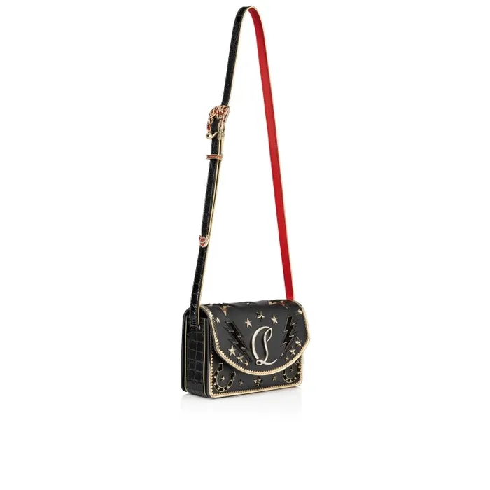 Christian Louboutin Shoulder Bags Women Loubi54 Giddy Crossbody Bag 8211 Nappa Leather And Alligator Embossed Calf Leather 8211 Black