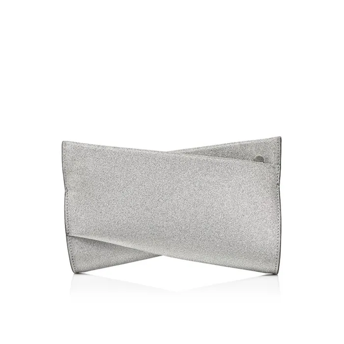 Christian Louboutin Shoulder Bags Women Loubitwist Small Clutch 8211 Glittered Calf Leather 8211 Silver