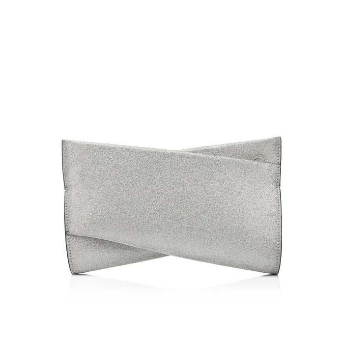 Christian Louboutin Shoulder Bags Women Loubitwist Small Clutch 8211 Glittered Calf Leather 8211 Silver