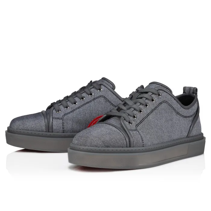 Christian Louboutin Sneakers Men Adolon Junior Sneakers 8211 Linen And Calf Leather 8211 Smoky