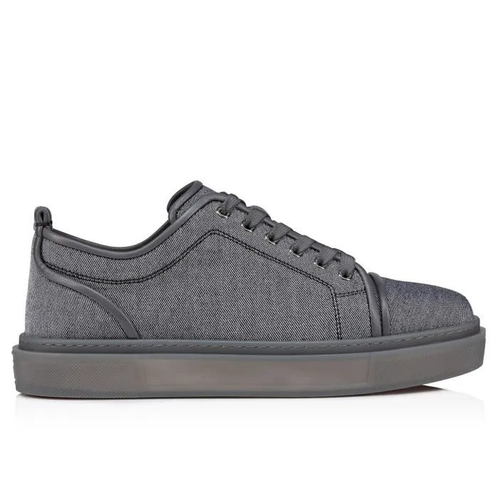 Christian Louboutin Sneakers Men Adolon Junior Sneakers 8211 Linen And Calf Leather 8211 Smoky