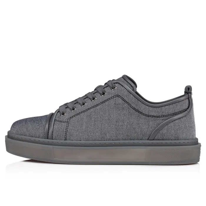 Christian Louboutin Sneakers Men Adolon Junior Sneakers 8211 Linen And Calf Leather 8211 Smoky