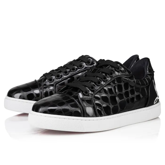 Christian Louboutin Sneakers Women Fun Vieira Orlato Sneakers 8211 Alligator Embossed Calf Leather 8211 Black