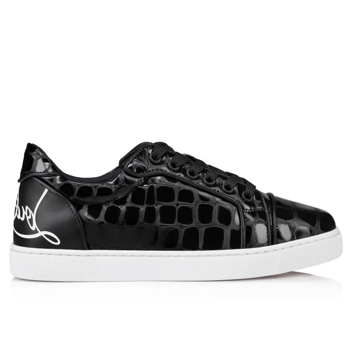 Christian Louboutin Sneakers Women Fun Vieira Orlato Sneakers 8211 Alligator Embossed Calf Leather 8211 Black