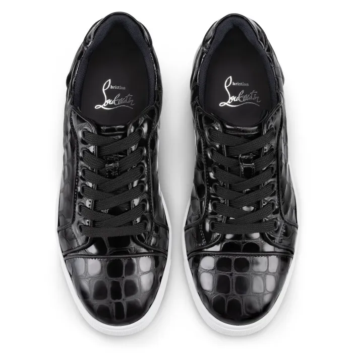 Christian Louboutin Sneakers Women Fun Vieira Orlato Sneakers 8211 Alligator Embossed Calf Leather 8211 Black