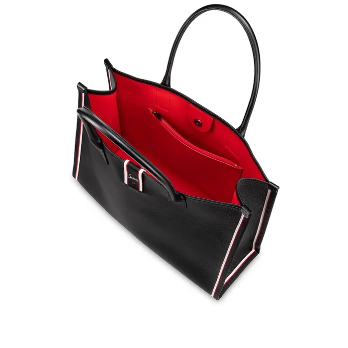 Christian Louboutin Totes MenWomen Nastroloubi XL Tote Bag 8211 Grained Calf Leather 8211 Black