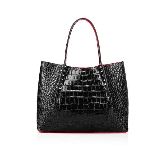 Christian Louboutin Totes Women Cabarock Small Tote Bag 8211 Alligator Embossed Calf Leather And Spikes 8211 Black