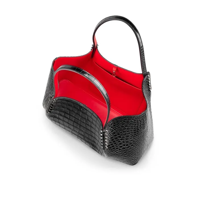 Christian Louboutin Totes Women Cabarock Small Tote Bag 8211 Alligator Embossed Calf Leather And Spikes 8211 Black