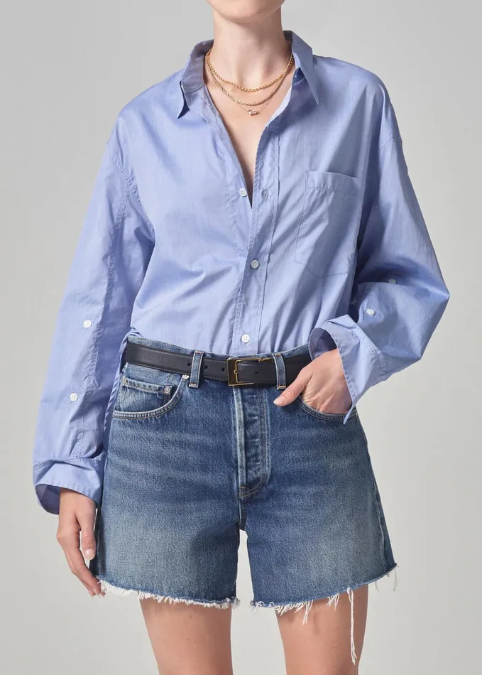 Citizens Of Humanity Kayla Shirt In Blue End On End Women Tops