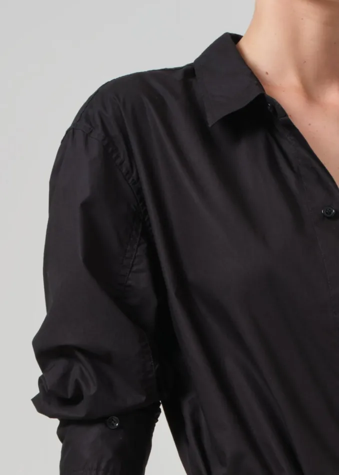 Citizens Of Humanity Kayla Shrunken Shirt In Black Women Tops