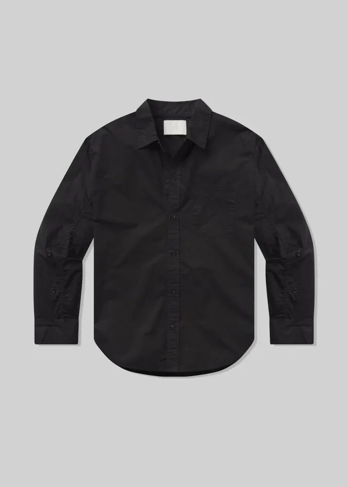 Citizens Of Humanity Kayla Shrunken Shirt In Black Women Tops