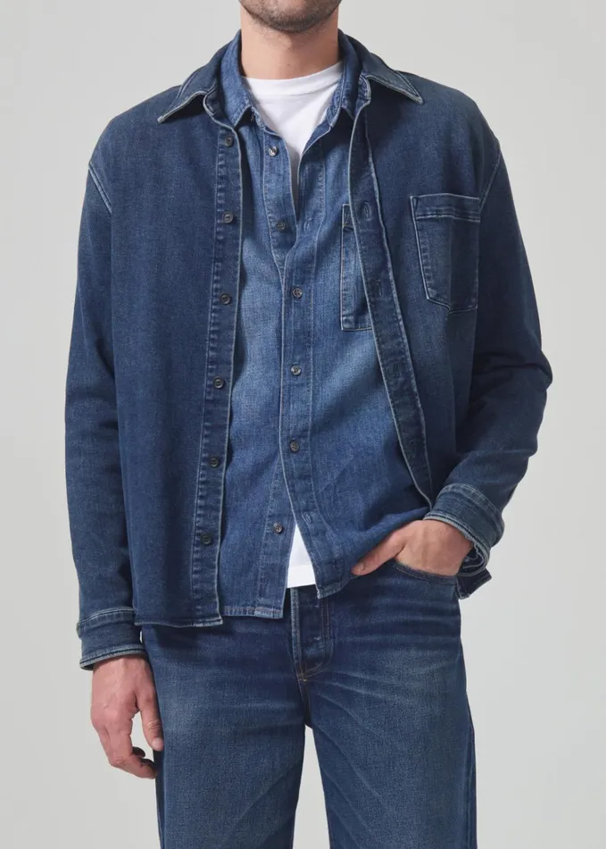 Citizens Of Humanity Luca Bucket Dye Shirt French Terry In Monroe Men Shirts