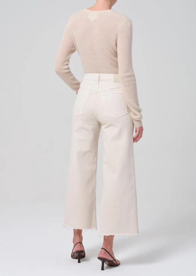 Citizens Of Humanity Lyra Wide Leg Crop In Almondette Women Petite