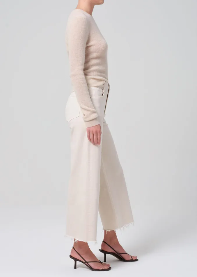 Citizens Of Humanity Lyra Wide Leg Crop In Almondette Women Petite