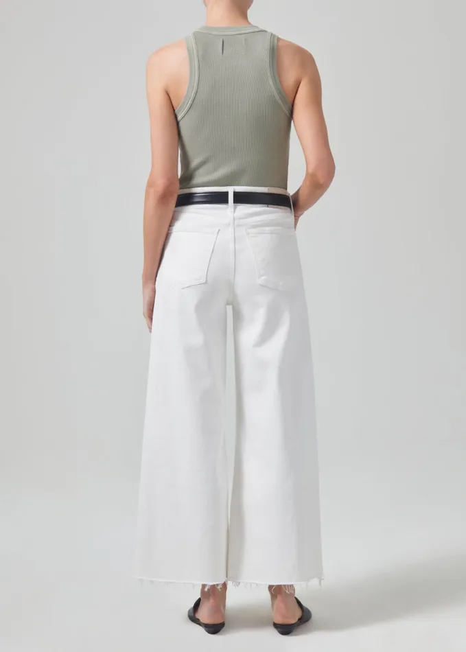 Citizens Of Humanity Lyra Wide Leg Crop In White Women Petite
