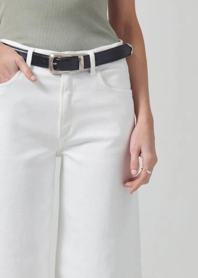 Citizens Of Humanity Lyra Wide Leg Crop In White Women Petite