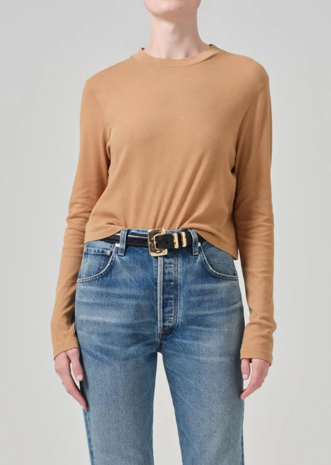 Citizens Of Humanity Sabine Cropped Long Sleeve In Ambra Women Tops
