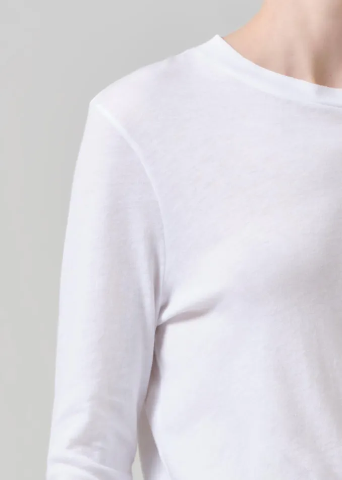Citizens Of Humanity Sabine Cropped Long Sleeve In White Women Tops