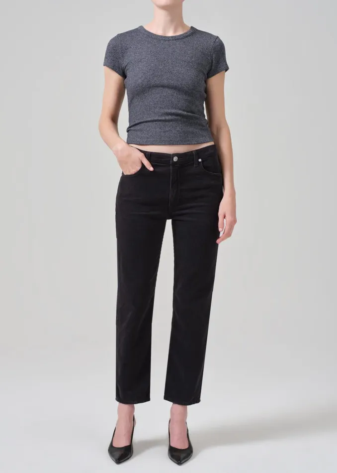 Citizens Of Humanity Zurie Ankle Corduroy In Cracked Pepper Women Pants