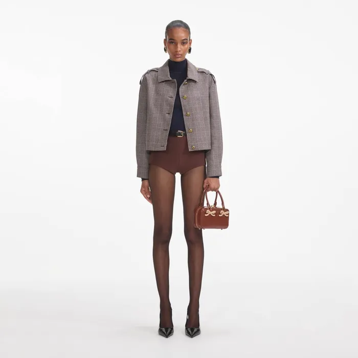 CoOrds Women Self Portrait Brown Check Jacket