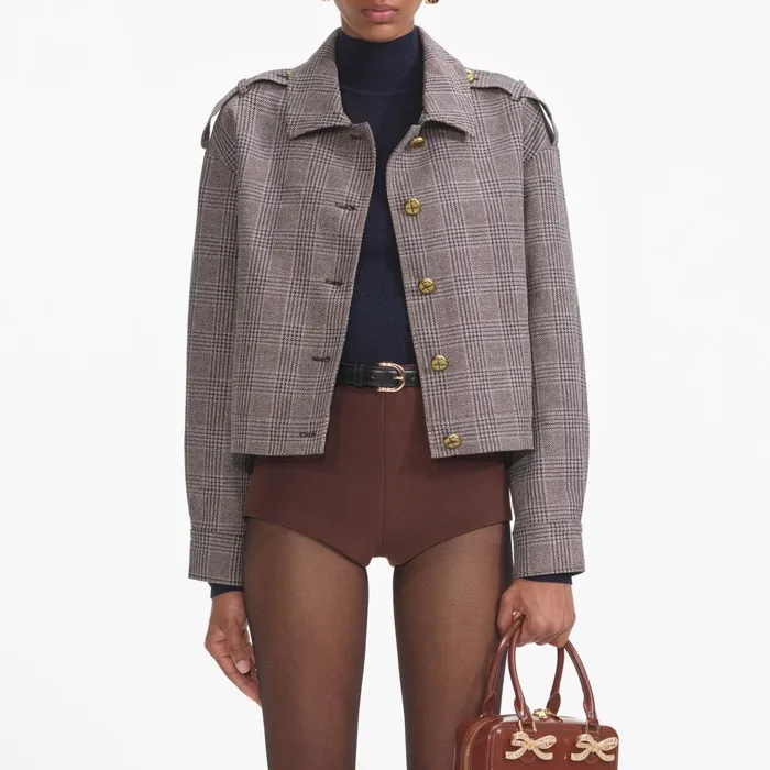 CoOrds Women Self Portrait Brown Check Jacket