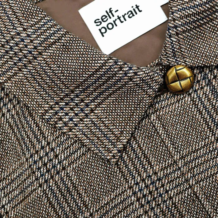 CoOrds Women Self Portrait Brown Check Jacket
