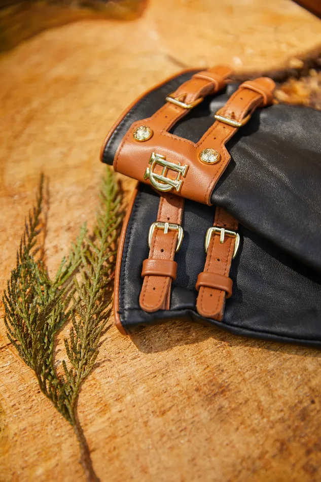 Contrast Leather Gloves Black Tan Women Holland Cooper Gloves Contrast Leather Gloves Black Tan Women Holland Cooper Gloves