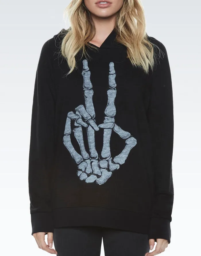 Corbin Skeleton Peace Black Women039s Lauren Moshi Hoodies