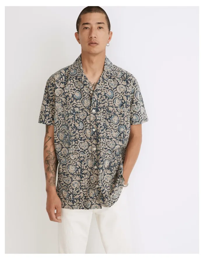 Corridor Butterfly Embroidered Summer Shirt Butterfly Men Madewell Shirts