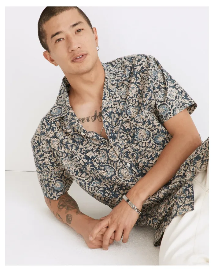 Corridor Butterfly Embroidered Summer Shirt Butterfly Men Madewell Shirts