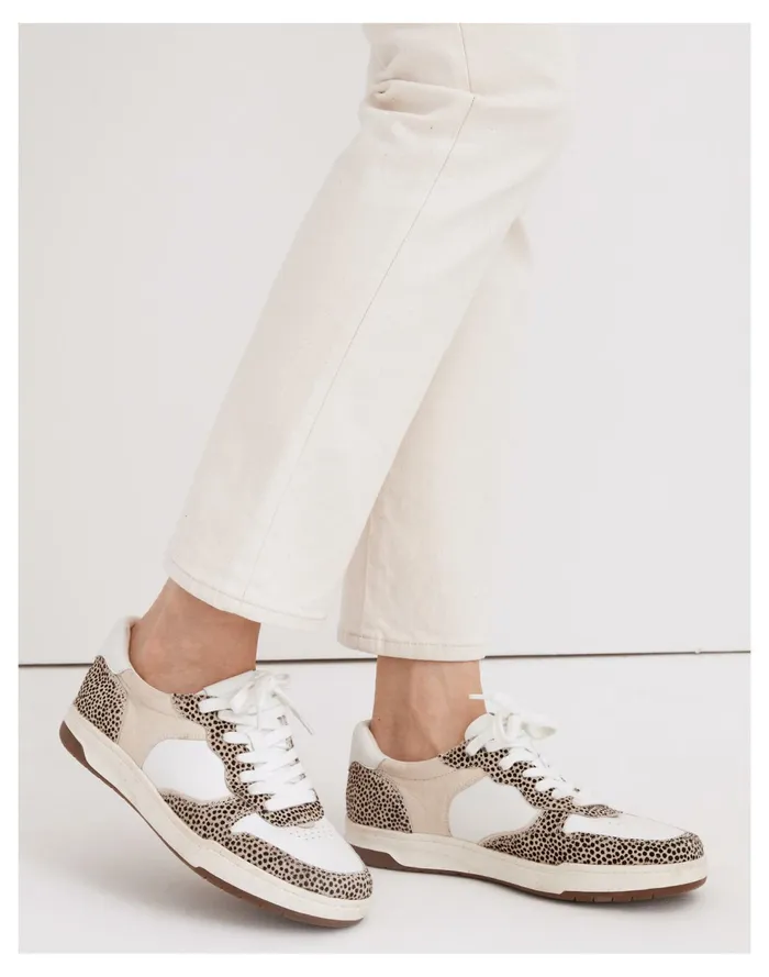 Court Sneakers In Spotted Calf Hair Sand Beige Multi Women Madewell Sneakers Court Sneakers In Spotted Calf Hair Sand Beige Multi Women Madewell Sneakers