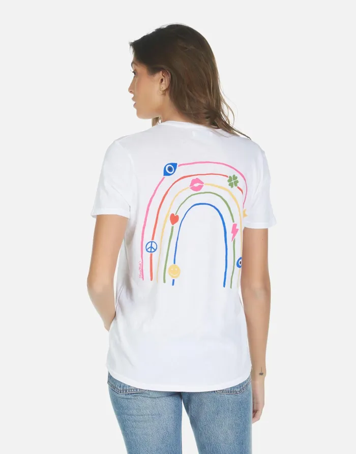 Croft Elements Rainbow White Women039s Lauren Moshi Short Sleeve