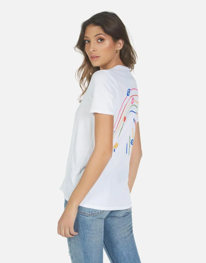 Croft Elements Rainbow White Women039s Lauren Moshi Short Sleeve
